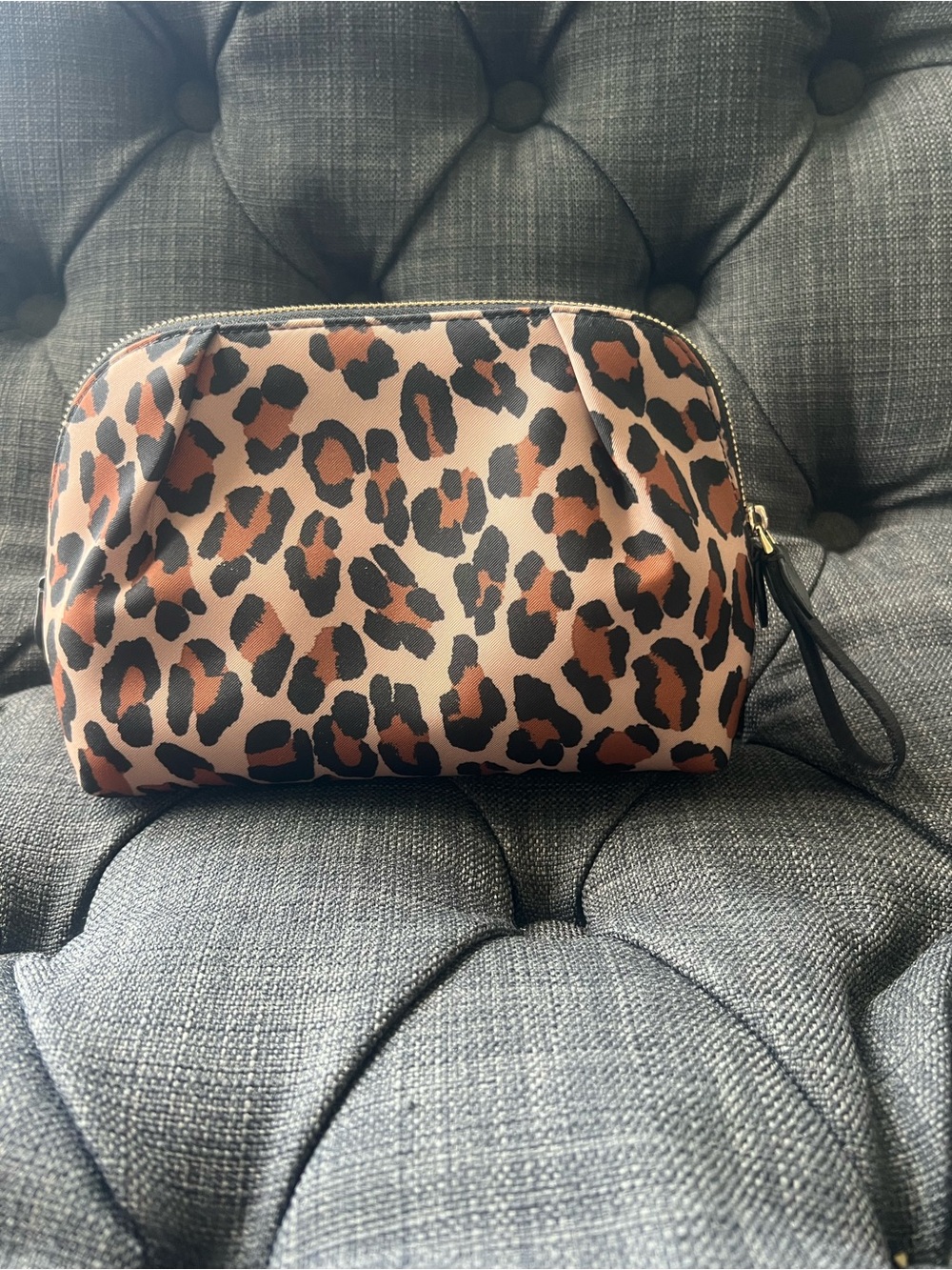 kate spade Leopard Print Cosmetic Pouch - Brown/Black - Picture 2 of 6